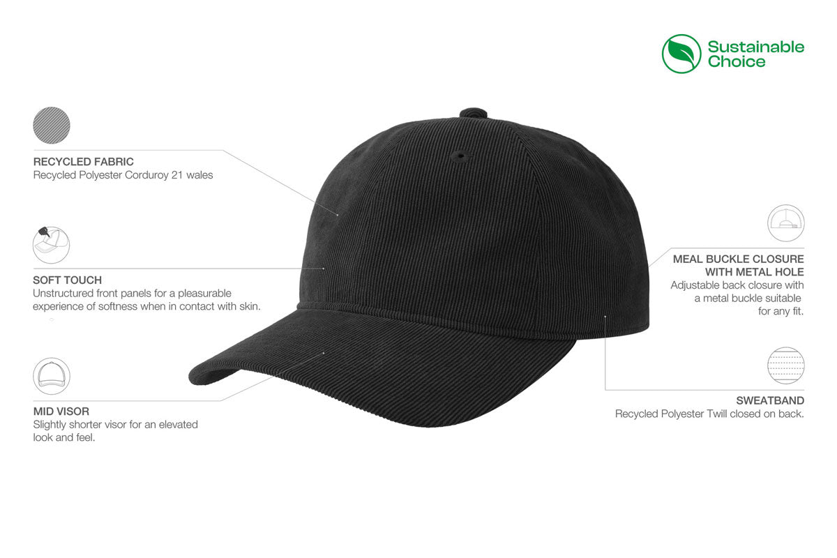 Creep-S Recycled Corduroy Cap Atlantis